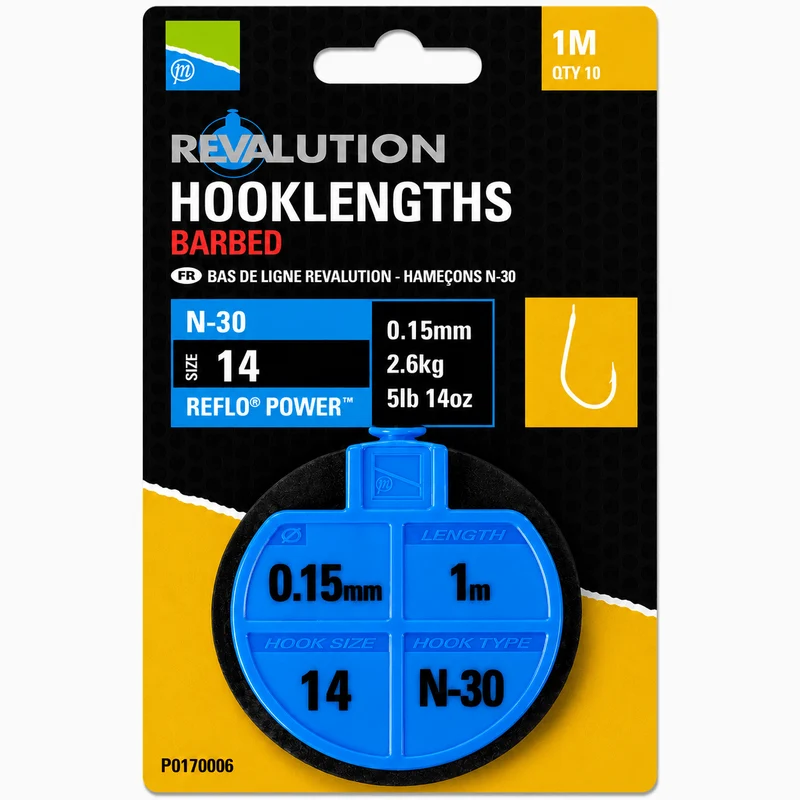 Revalution Hooklengths Barbed 1m N-30 & N-50 – 1 m Onderlijnen met Weerhaak