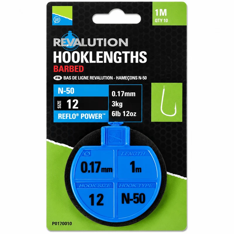 Revalution Hooklengths Barbed 1m N-30 & N-50 – 1 m Onderlijnen met Weerhaak