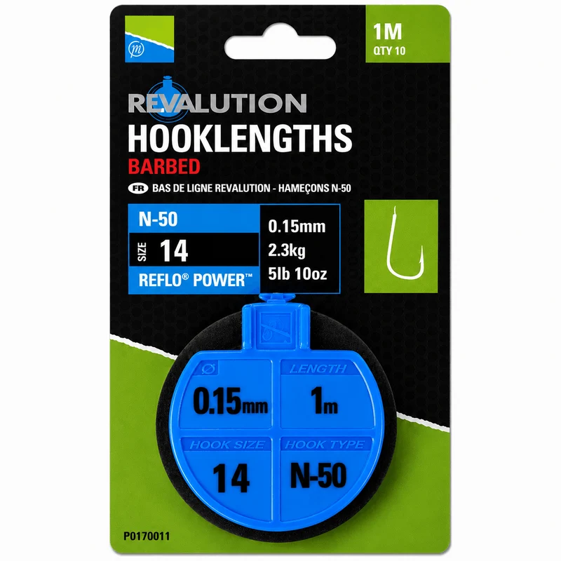 Revalution Hooklengths Barbed 1m N-30 & N-50 – 1 m Onderlijnen met Weerhaak