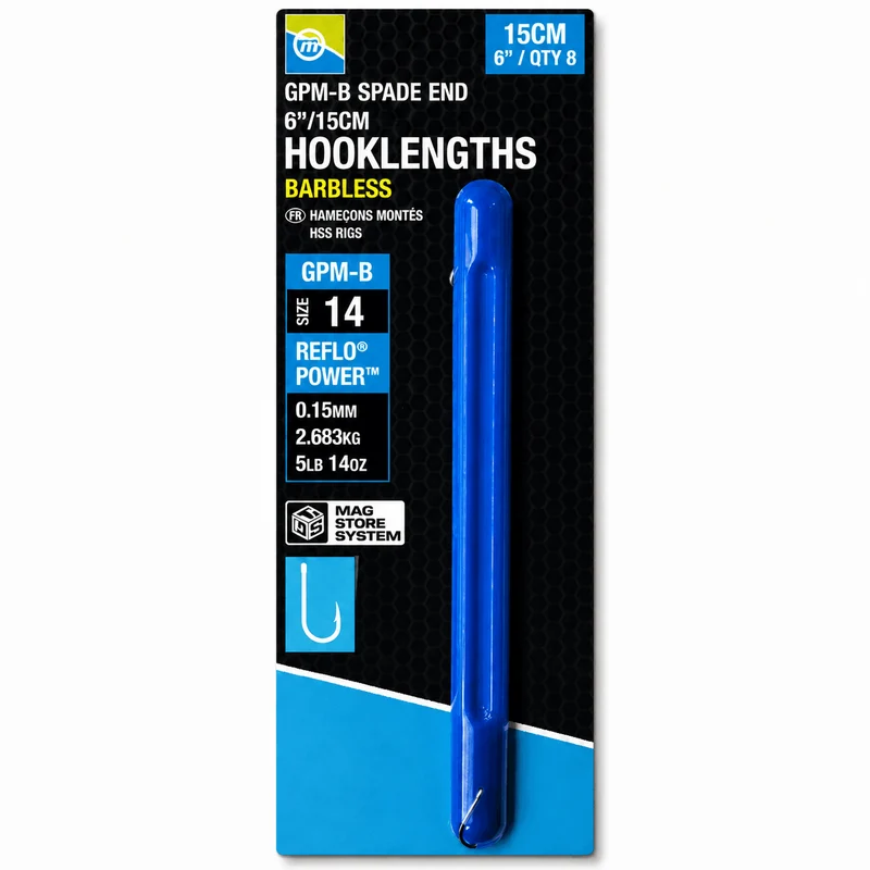 GPM-B Spade End Hooklengths Barbless 15cm – 15 cm Onderlijnen met Bled en zonder Weerhaak