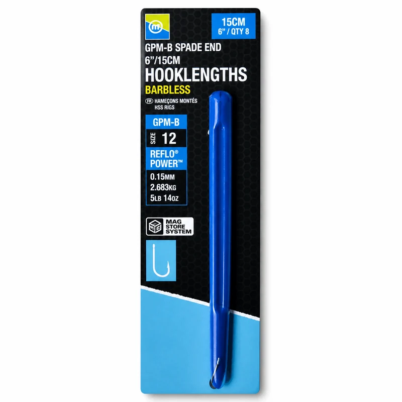 GPM-B Spade End Hooklengths Barbless 15cm – 15 cm Onderlijnen met Bled en zonder Weerhaak