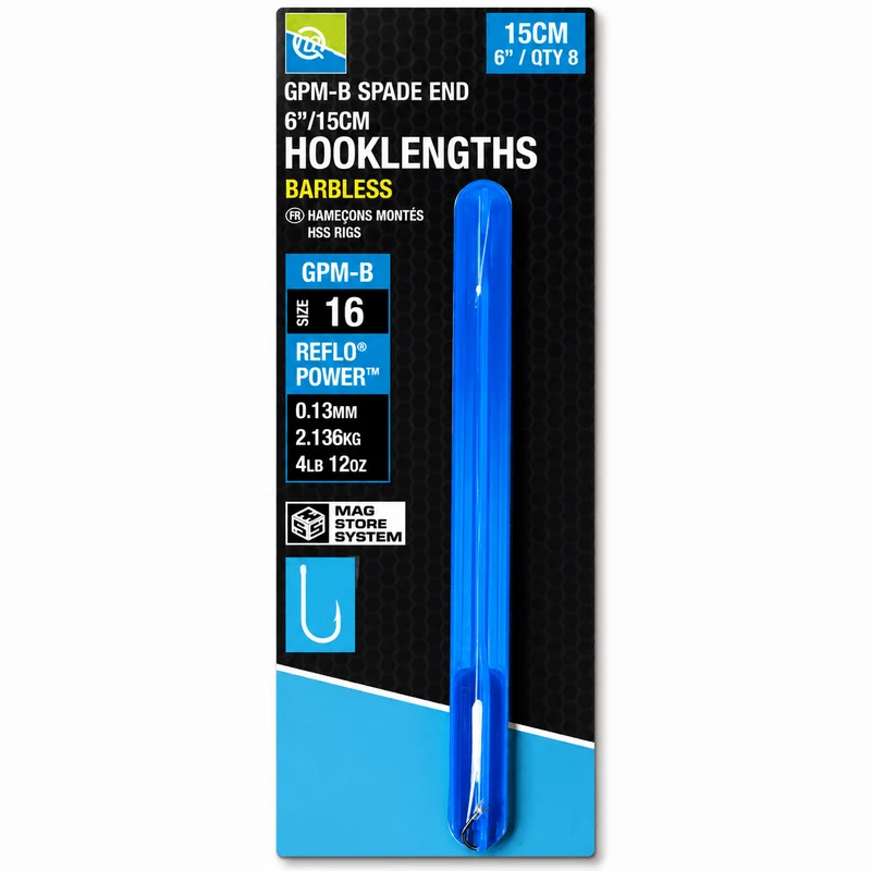 GPM-B Spade End Hooklengths Barbless 15cm – 15 cm Onderlijnen met Bled en zonder Weerhaak