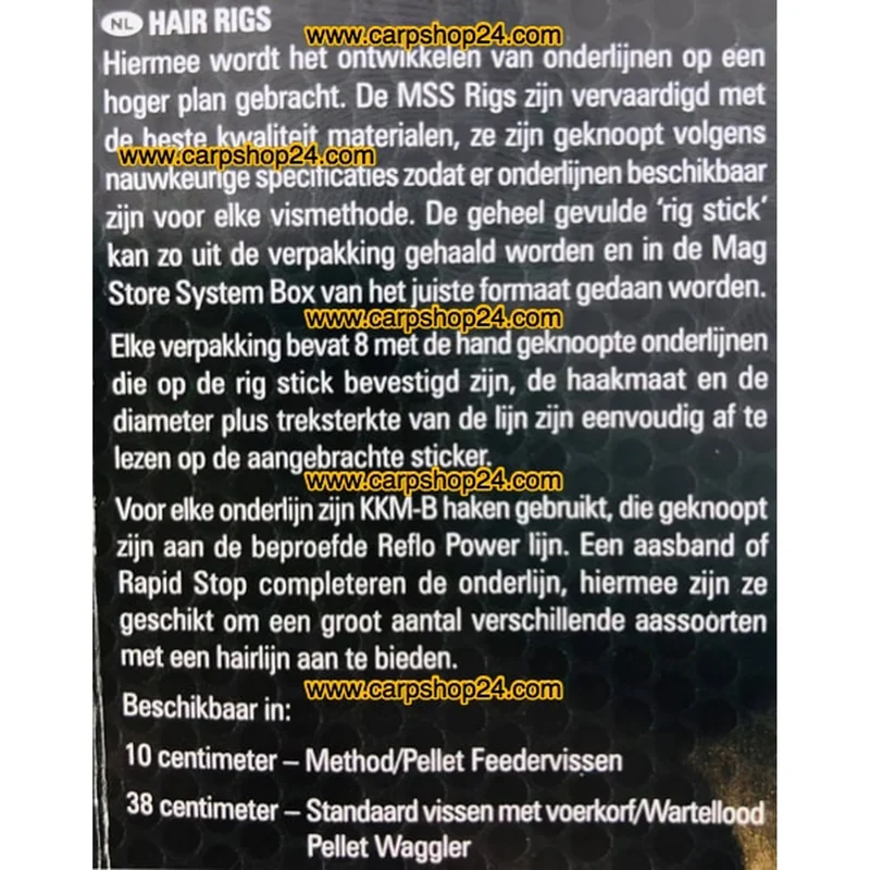 KKM-B Rapid Stop Hair Rigs Barbless 10cm – 10 cm Onderlijnen met Rapid Stop en zonder Weerhaak