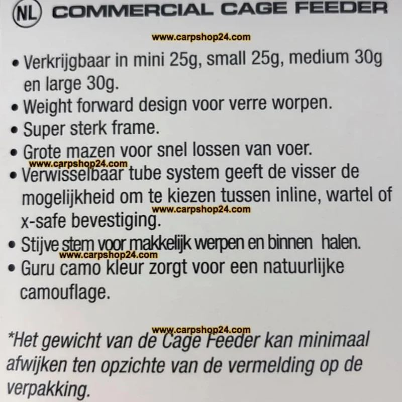 Commercial Cage Feeder – Voerkorf