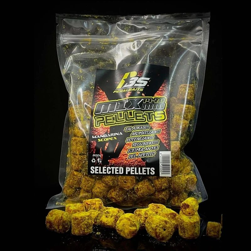 Mix Pellets Peralbaits Mandarine Scopex 14-20 mm