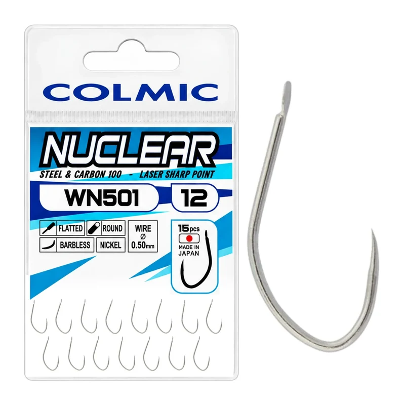 Nuclear WN501 Hooks Barbless Nickel – Nikkelen Haak zonder Weerhaak