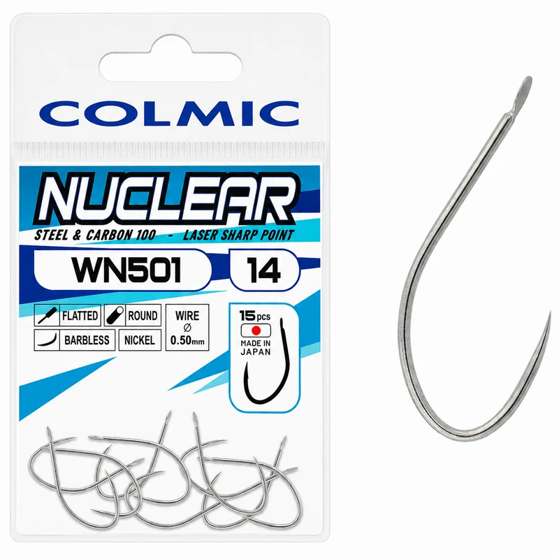 Nuclear WN501 Hooks Barbless Nickel – Nikkelen Haak zonder Weerhaak