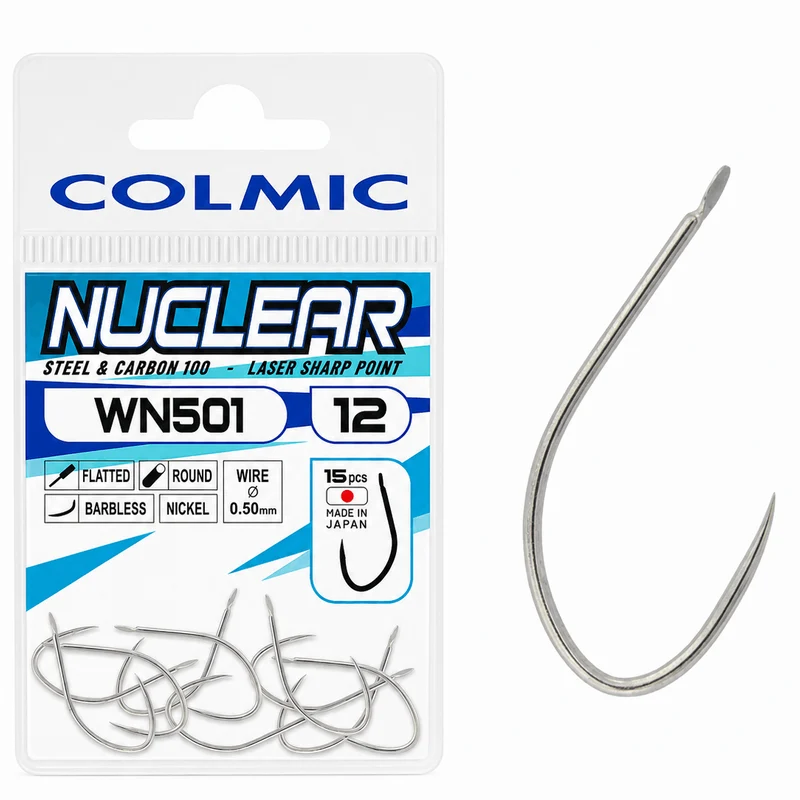 Nuclear WN501 Hooks Barbless Nickel – Nikkelen Haak zonder Weerhaak