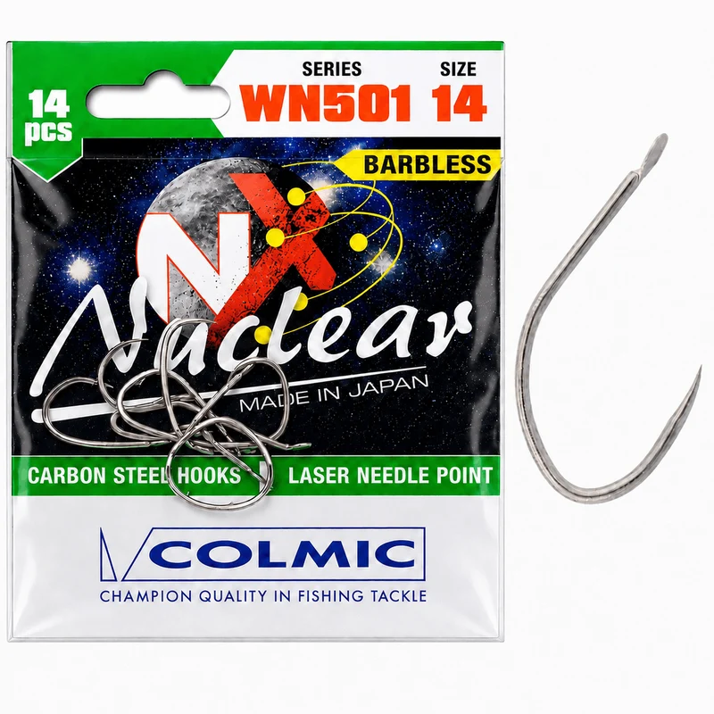 Nuclear WN501 Hooks Barbless Nickel – Nikkelen Haak zonder Weerhaak