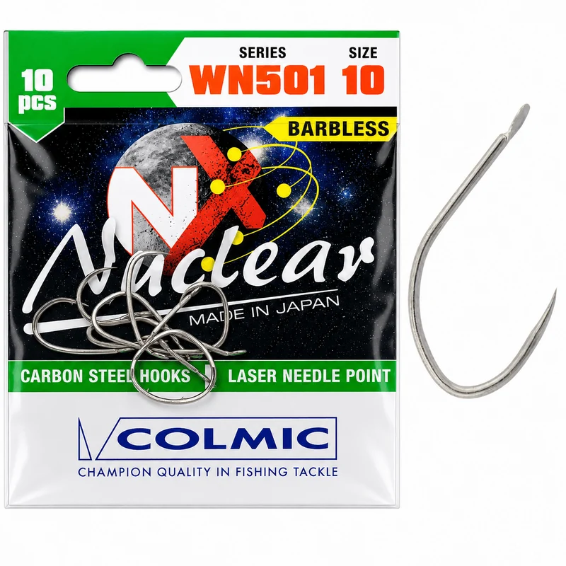 Nuclear WN501 Hooks Barbless Nickel – Nikkelen Haak zonder Weerhaak