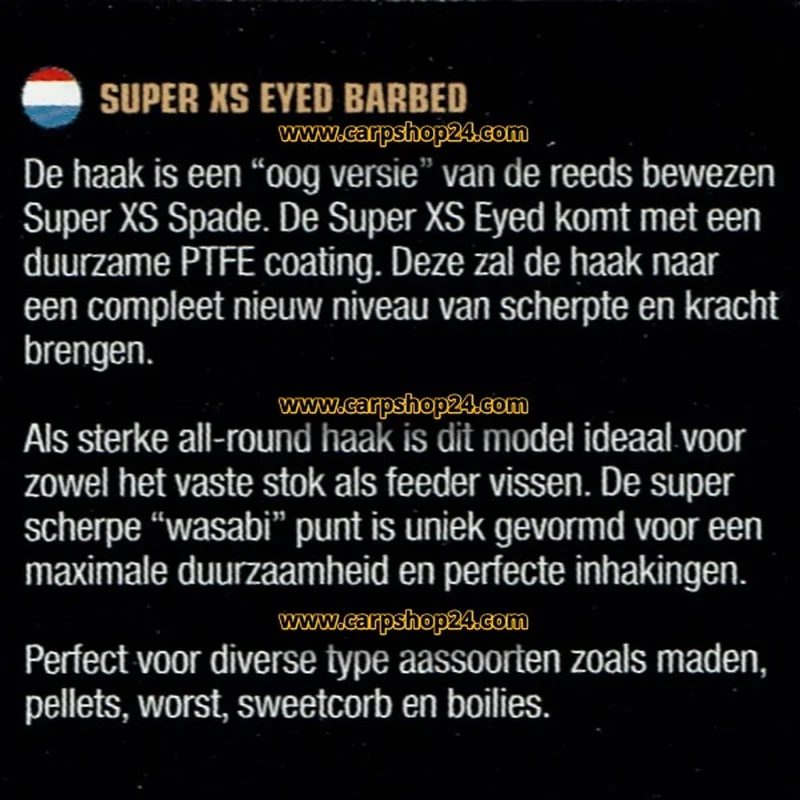 Super XS Eyed Barbed – Haak met Oog en met Weerhaak