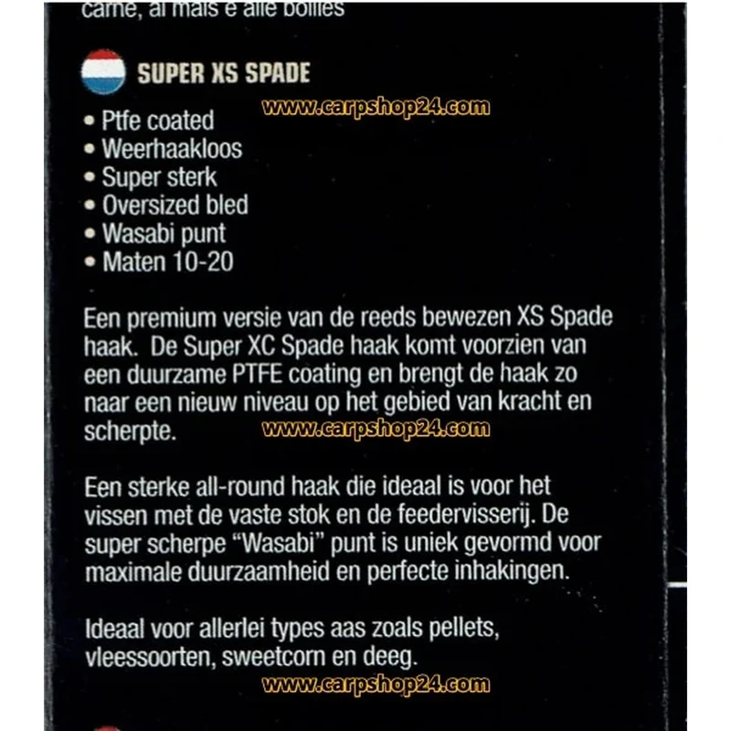 Super XS Spade Barbless – Haak met Bled en zonder Weerhaak