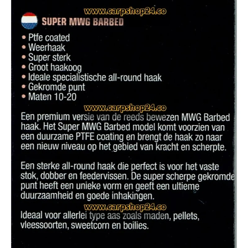 Super MWG Barbed Eyed – Haak met Oog en met Weerhaak