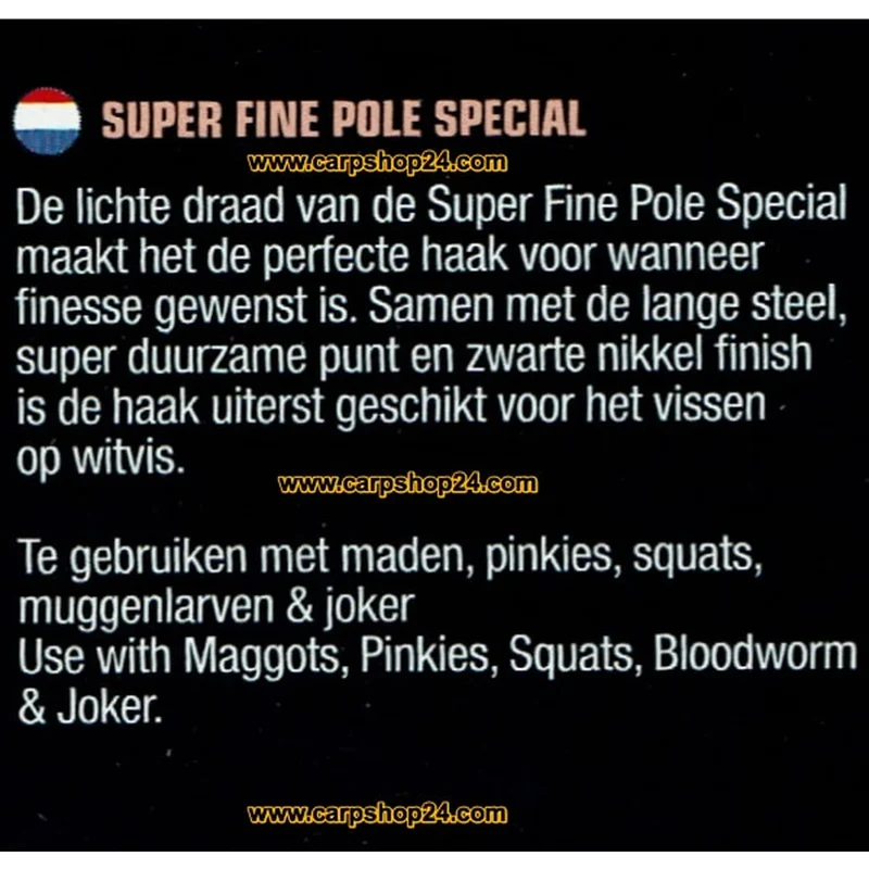 SFPB Super Fine Pole Special Micro Barb – Haak met Weerhaak