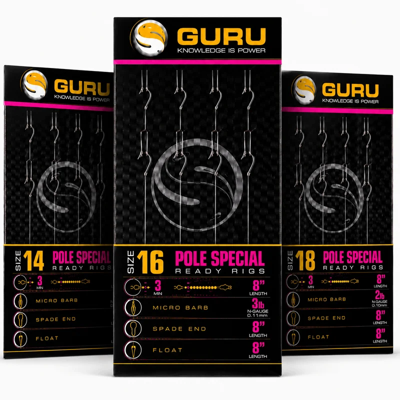 8" GPS Pole Special Ready Barbed Rigs – 20 cm Onderlijnen met Weerhaak