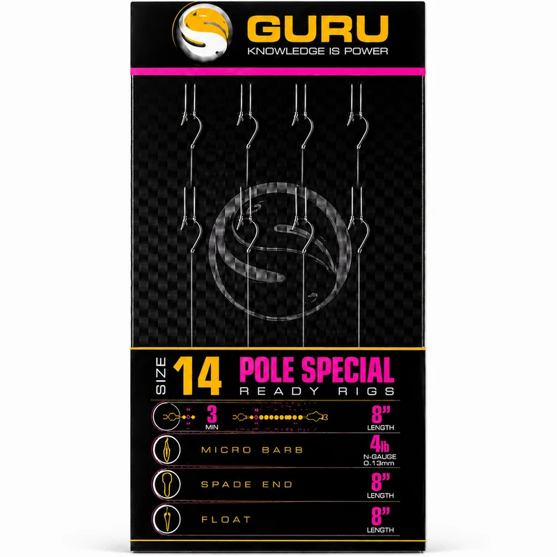8" GPS Pole Special Ready Barbed Rigs – 20 cm Onderlijnen met Weerhaak