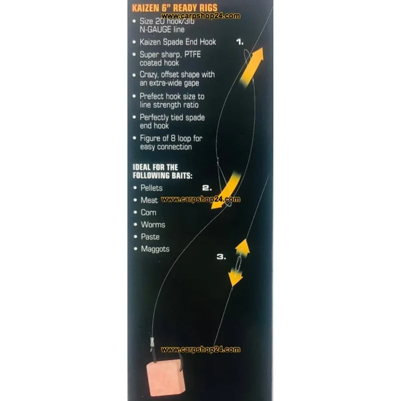 6" Kaizen Ready Rigs Barbless – 15 cm Onderlijnen zonder Weerhaak