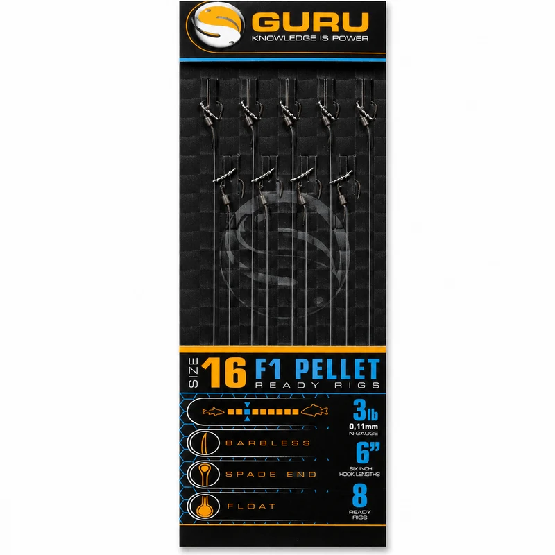 6" F1-pellet Ready Rigs Barbless – 15 cm Onderlijnen zonder Weerhaak 💰