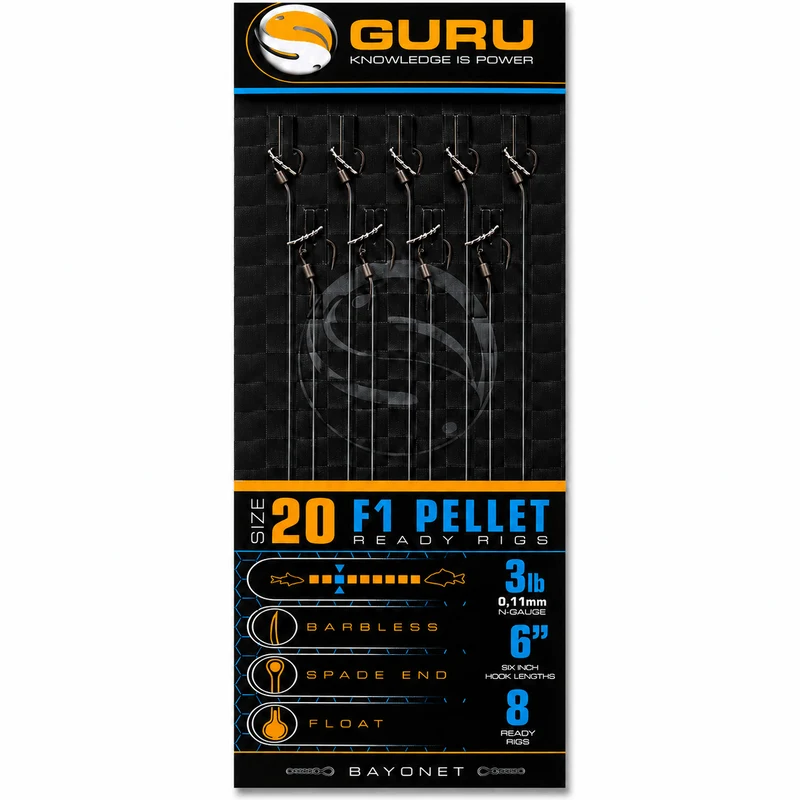 6" F1-pellet Ready Rigs Barbless – 15 cm Onderlijnen zonder Weerhaak 💰