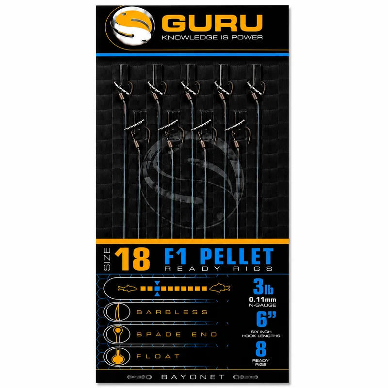 6" F1-pellet Ready Rigs Barbless – 15 cm Onderlijnen zonder Weerhaak 💰