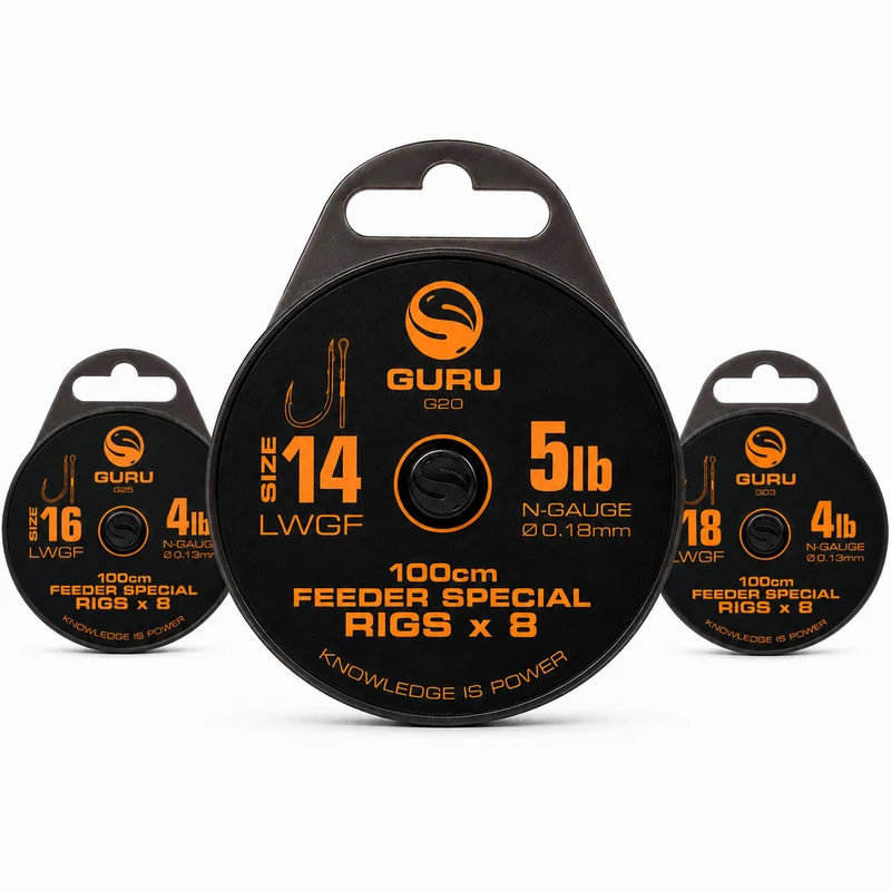 LWGF 100cm Feeder Special Barbed Rigs – 100 cm Onderlijnen met Weerhaak