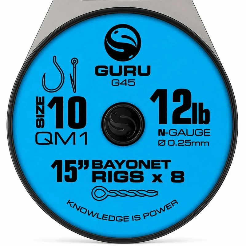 15" QM1 Bayonet Barbless Rigs – 38 cm Onderlijnen met Bayonet en zonder Weerhaak 💰