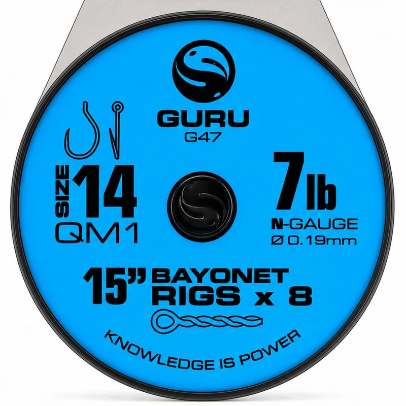 15" QM1 Bayonet Barbless Rigs – 38 cm Onderlijnen met Bayonet en zonder Weerhaak 💰