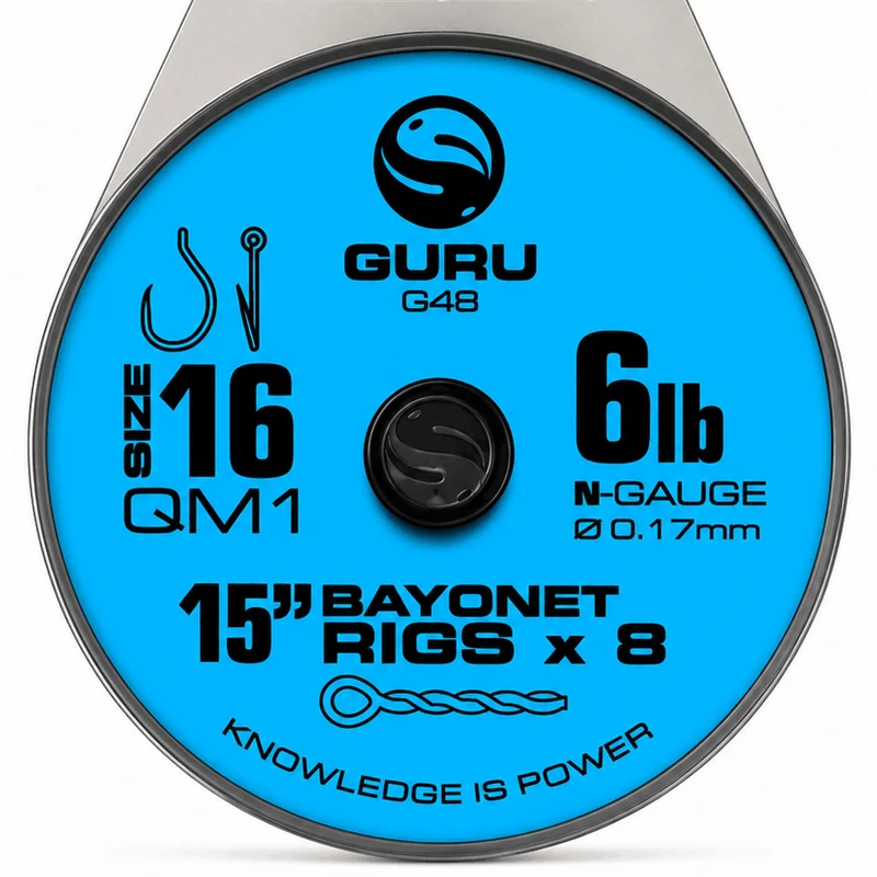 15" QM1 Bayonet Barbless Rigs – 38 cm Onderlijnen met Bayonet en zonder Weerhaak 💰