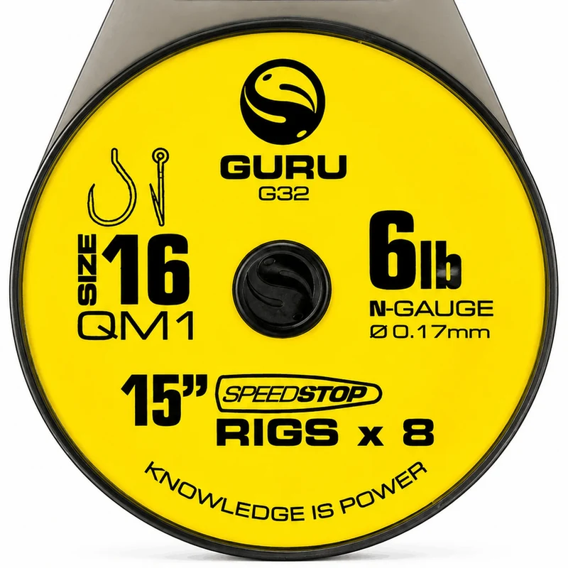 15" QM1 Speedstop Barbless Rigs – 38 cm Onderlijnen met Speed Stop en zonder Weerhaak