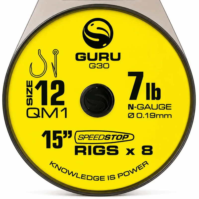 15" QM1 Speedstop Barbless Rigs – 38 cm Onderlijnen met Speed Stop en zonder Weerhaak