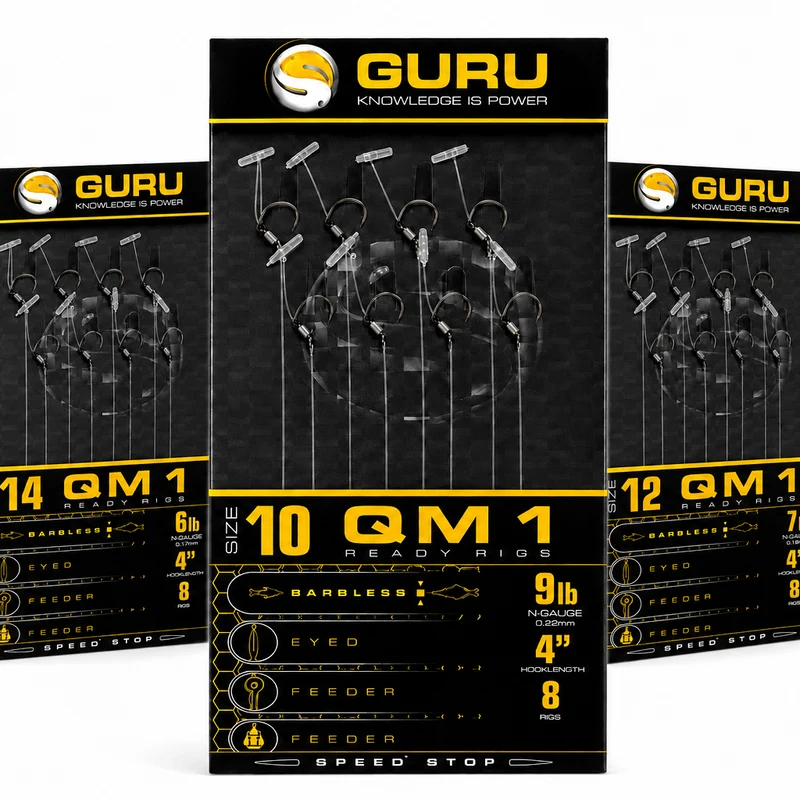 4" QM1 Speed Stop Barbless Rigs – 10 cm Onderlijnen met Speed Stop en zonder Weerhaak