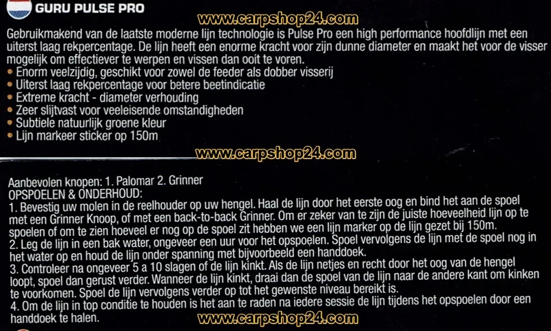 0.24mm PULSE PRO REEL LINE 300m – Nylon Vislijn
