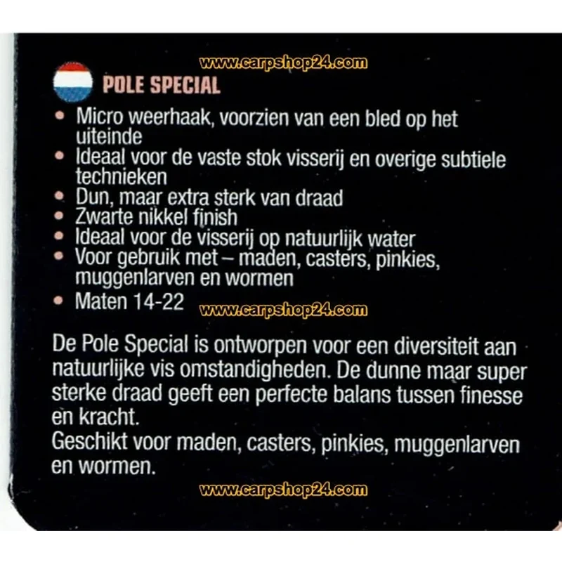GPS Micro Barb Spade End Pole Special – Haak met Bled en met Weerhaak