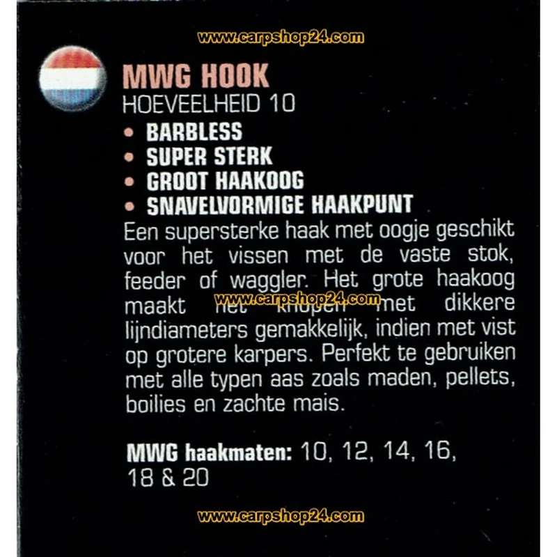 MWG Barbless – Haak zonder Weerhaak