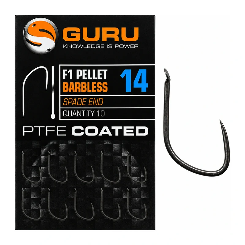 F1 Pellet Barbless Spade End – Haak met Bled en zonder Weerhaak