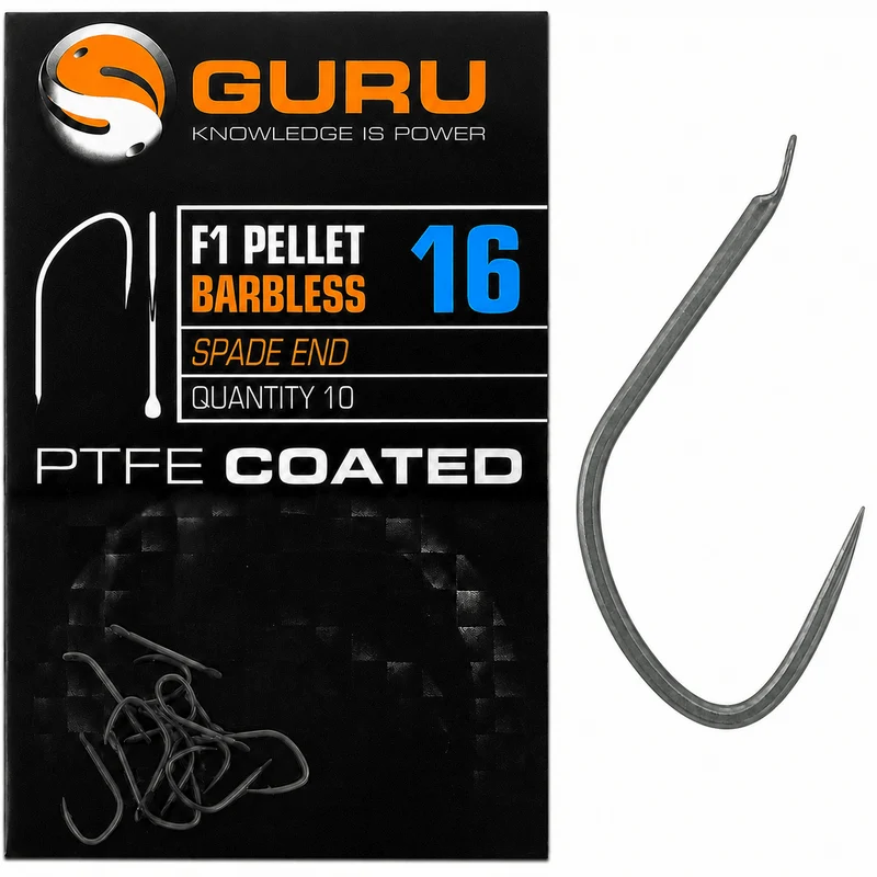 F1 Pellet Barbless Spade End – Haak met Bled en zonder Weerhaak