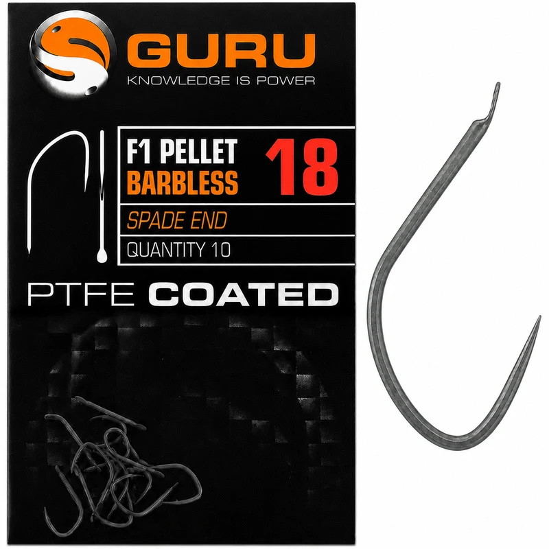 F1 Pellet Barbless Spade End – Haak met Bled en zonder Weerhaak