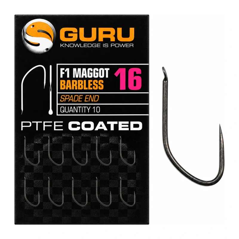 F1 Maggot Barbless Spade End – Haak met Bled en zonder Weerhaak