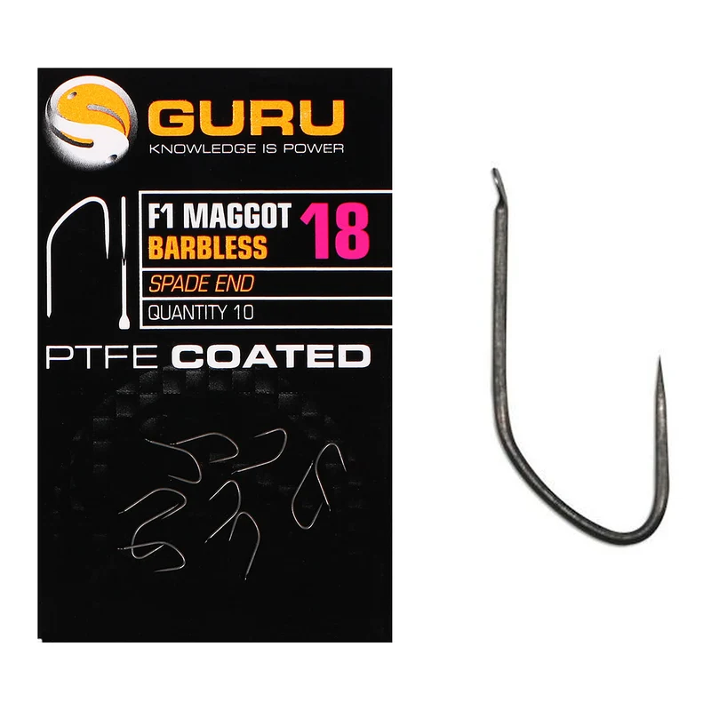 F1 Maggot Barbless Spade End – Haak met Bled en zonder Weerhaak