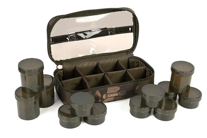 Sac de pêche de 12 pots à appâts Fox Camolite