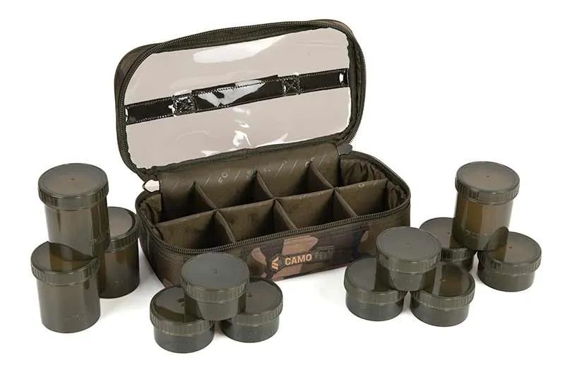 Sac de pêche de 12 pots à appâts Fox Camolite