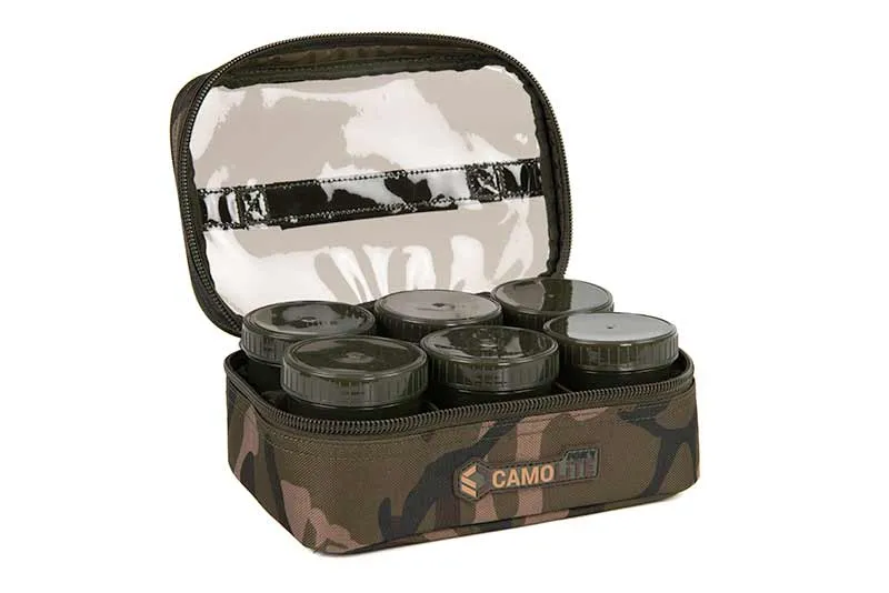 Sac de pêche de 8 pots à appâts Fox Camolite
