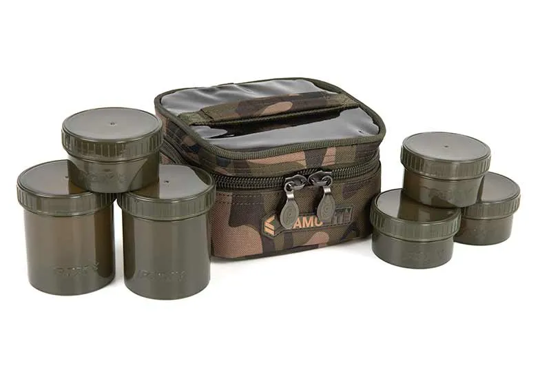 Sac de pêche de 6 pots à appâts Fox Camolite