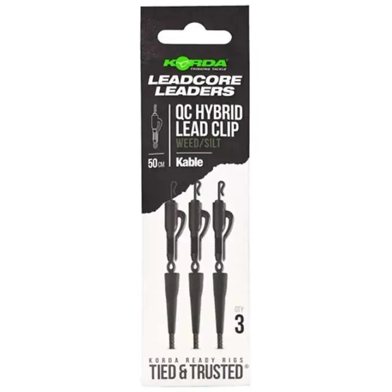 Leadcore Korda Lead Clip QC Kable Vert 50 cm