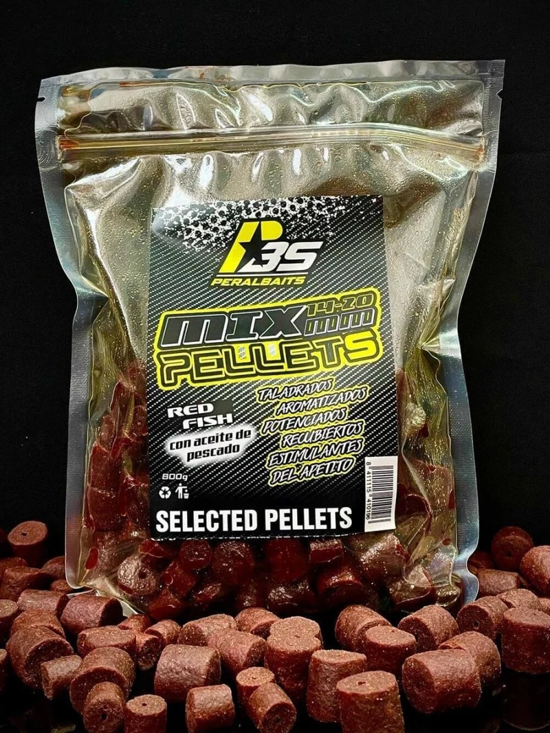 Mix Pellets Liquide Peralbaits Red Fish 14-20 mm