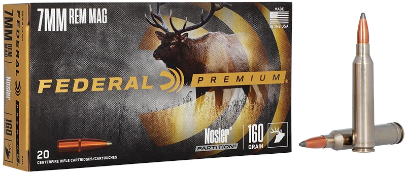Munitions « Nosler Partition » – cal. 7MM REM MAG – 160 gr – 20/bte