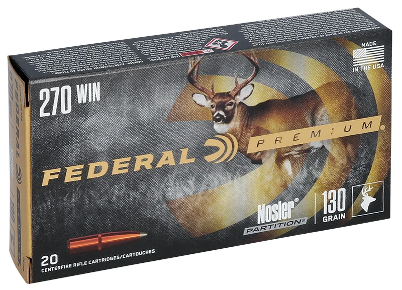 Munitions « Nosler Partition » – cal. 270 WIN – 130 gr – 20/bte