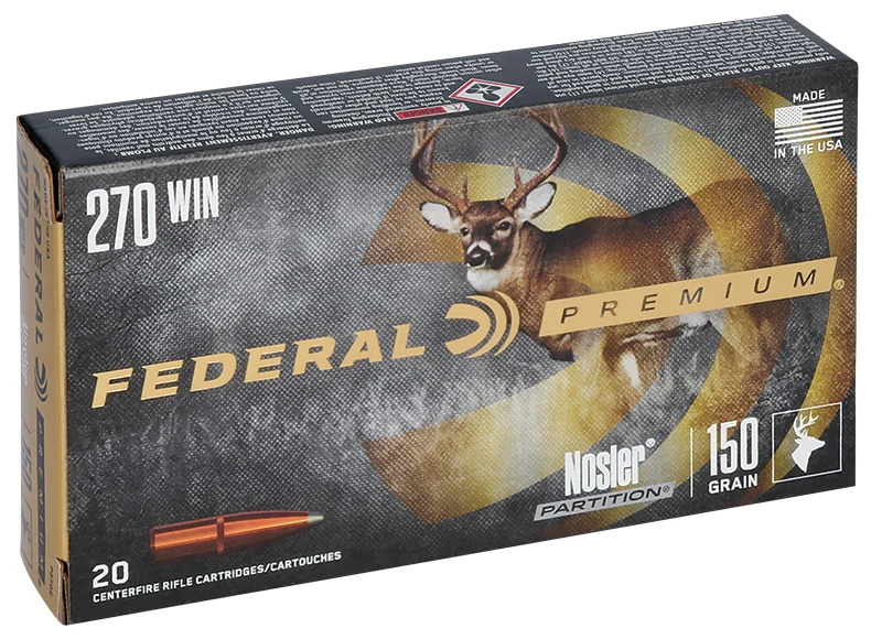 Munitions « Nosler Partition » – cal. 270 WIN – 150 gr – 20/bte