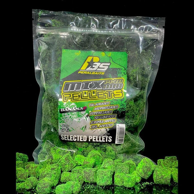 Mix Pellets Peralbaits Banana Fraise 14-20 mm