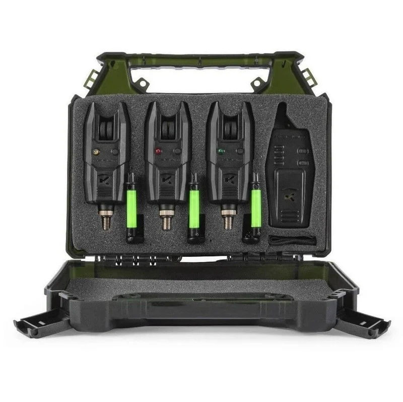 Coffret Détecteurs 3+1 Korum KBI-R + 3 tendeurs